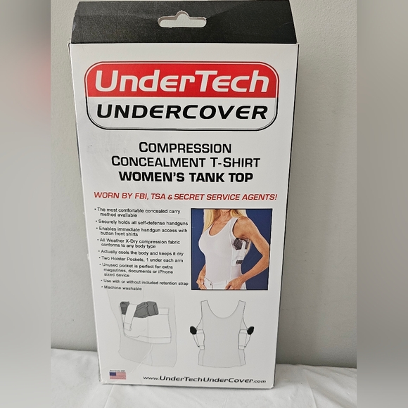 NEW UNDERTECH UNDERCOVER Womens Red Compression Conceal Carry Red Tank Top Shirt - Picture 2 of 5